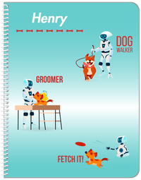 Thumbnail for Personalized Robots Notebook VIII - Canine Assistant - Teal Background - Front View