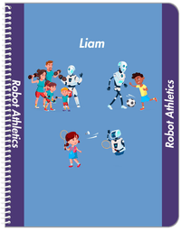 Thumbnail for Personalized Robots Notebook IX - Robot Athletics - Blue Background - Front View