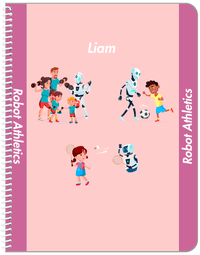 Thumbnail for Personalized Robots Notebook IX - Robot Athletics - Pink Background - Front View