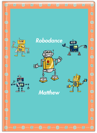 Thumbnail for Personalized Robots Journal II - Robodance Party - Teal Background - Front View