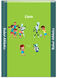 Thumbnail for Personalized Robots Journal IX - Robot Athletics - Green Background - Front View