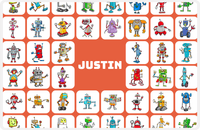 Thumbnail for Personalized Robots Placemat IV - Robot Crew - Orange Background -  View