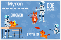 Thumbnail for Personalized Robots Placemat VIII - Canine Assistant - Blue Background -  View
