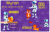 Thumbnail for Personalized Robots Placemat VIII - Canine Assistant - Purple Background -  View