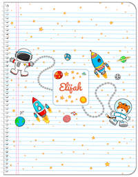 Thumbnail for Personalized Rocket Ship Notebook I - Star Tiger - White Background - Front View