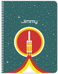 Thumbnail for Personalized Rocket Ship Notebook X - Rocket Launch IV - Front View