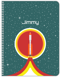 Thumbnail for Personalized Rocket Ship Notebook X - Rocket Launch VII - Front View