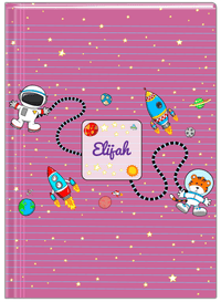 Thumbnail for Personalized Rocket Ship Journal I - Star Tiger - Pink Background - Front View