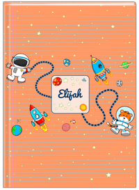 Thumbnail for Personalized Rocket Ship Journal I - Star Tiger - Orange Background - Front View