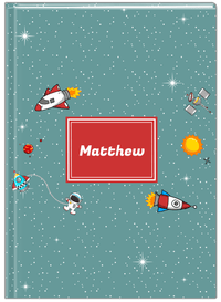 Thumbnail for Personalized Rocket Ship Journal II - Galaxy Center - Rectangle Nameplate - Front View