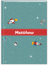 Thumbnail for Personalized Rocket Ship Journal II - Galaxy Center - Ribbon Nameplate - Front View