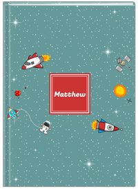 Thumbnail for Personalized Rocket Ship Journal II - Galaxy Center - Square Nameplate - Front View