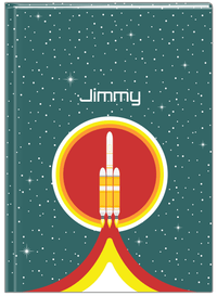 Thumbnail for Personalized Rocket Ship Journal X - Teal Background - Rocket IV - Front View