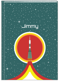 Thumbnail for Personalized Rocket Ship Journal X - Teal Background - Rocket VI - Front View