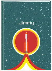 Thumbnail for Personalized Rocket Ship Journal X - Teal Background - Rocket VII - Front View