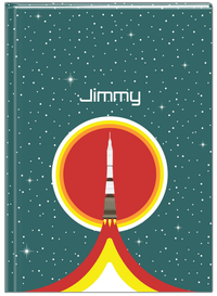 Thumbnail for Personalized Rocket Ship Journal X - Teal Background - Rocket VIII - Front View
