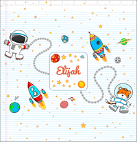 Thumbnail for Personalized Rocket Ship Shower Curtain I - Star Tiger - White Background - Decorate View