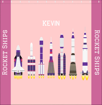 Thumbnail for Personalized Rocket Ship Shower Curtain VIII - Pink Background - Decorate View