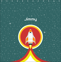 Thumbnail for Personalized Rocket Ship Shower Curtain X - Rocket Ship I - Decorate View