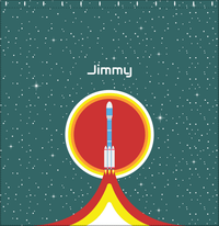 Thumbnail for Personalized Rocket Ship Shower Curtain X - Rocket Ship V - Decorate View