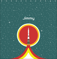 Thumbnail for Personalized Rocket Ship Shower Curtain X - Rocket Ship VIII - Decorate View