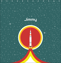 Thumbnail for Personalized Rocket Ship Shower Curtain X - Rocket Ship IX - Decorate View