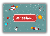 Thumbnail for Personalized Rocket Ships Canvas Wrap & Photo Print II - Galaxy Center - Decorative Rectangle Nameplate - Front View