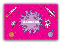 Thumbnail for Personalized Rocket Ships Canvas Wrap & Photo Print V - Fireball Galaxy - Pink Background - Front View