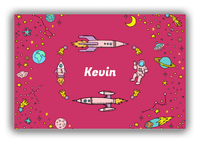 Thumbnail for Personalized Rocket Ships Canvas Wrap & Photo Print VI - Space Orbit - Pink Background - Front View