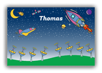 Thumbnail for Personalized Rocket Ships Canvas Wrap & Photo Print VII - Tracking Space - Blue Background - Front View