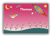 Thumbnail for Personalized Rocket Ships Canvas Wrap & Photo Print VII - Tracking Space - Pink Background - Front View
