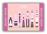 Thumbnail for Personalized Rocket Ships Canvas Wrap & Photo Print VIII - Pink Background - Front View