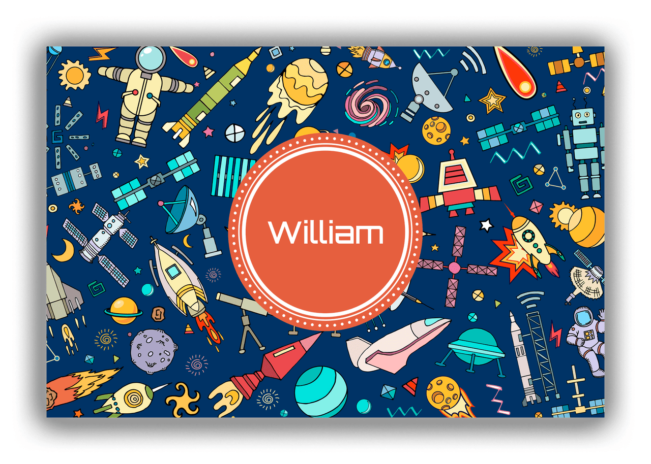 Personalized Rocket Ships Canvas Wrap & Photo Print IX - Circle Nameplate - Front View