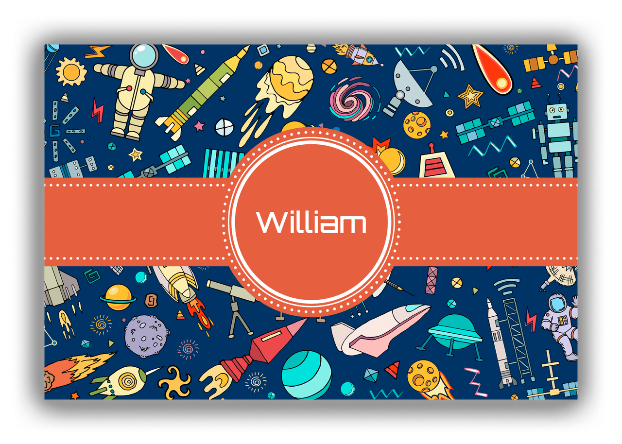 Personalized Rocket Ships Canvas Wrap & Photo Print IX - Circle Ribbon Nameplate - Front View