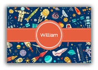 Thumbnail for Personalized Rocket Ships Canvas Wrap & Photo Print IX - Circle Ribbon Nameplate - Front View