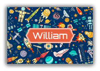 Thumbnail for Personalized Rocket Ships Canvas Wrap & Photo Print IX - Decorative Rectangle Nameplate - Front View