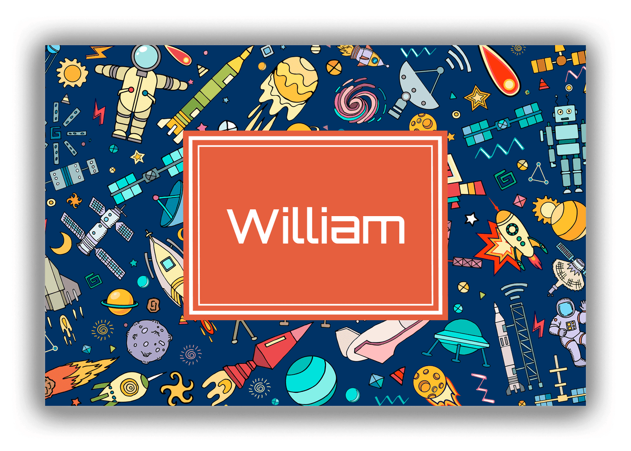 Personalized Rocket Ships Canvas Wrap & Photo Print IX - Rectangle Nameplate - Front View