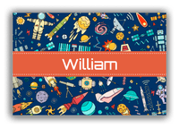 Thumbnail for Personalized Rocket Ships Canvas Wrap & Photo Print IX - Ribbon Nameplate - Front View