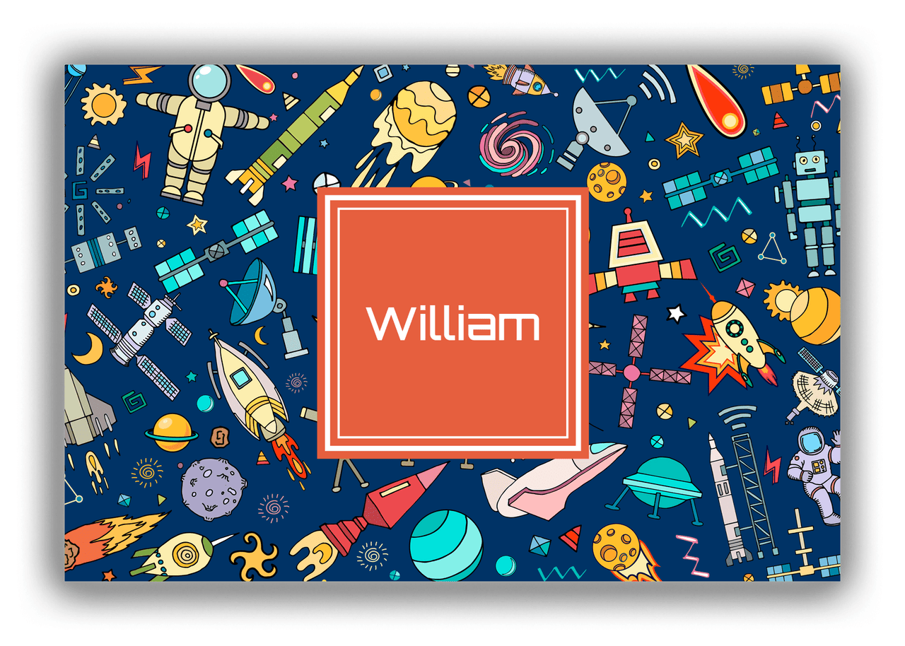 Personalized Rocket Ships Canvas Wrap & Photo Print IX - Square Nameplate - Front View