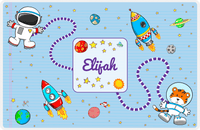 Thumbnail for Personalized Rocket Ship Placemat I - Star Tiger - Blue Background -  View
