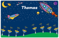 Thumbnail for Personalized Rocket Ship Placemat VII - Tracking Space - Blue Background -  View