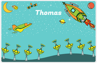 Thumbnail for Personalized Rocket Ship Placemat VII - Tracking Space - Teal Background -  View