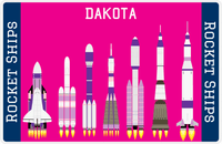 Thumbnail for Personalized Rocket Ship Placemat VIII - Pink Background -  View