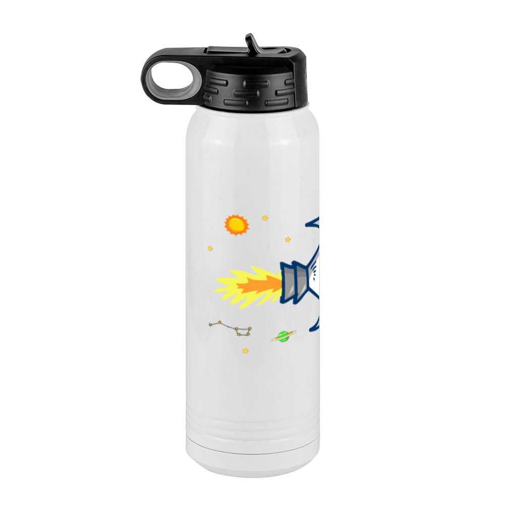 Personalized Rocket Ship Water Bottle (30 oz) - Upload Your Own Image - Left View