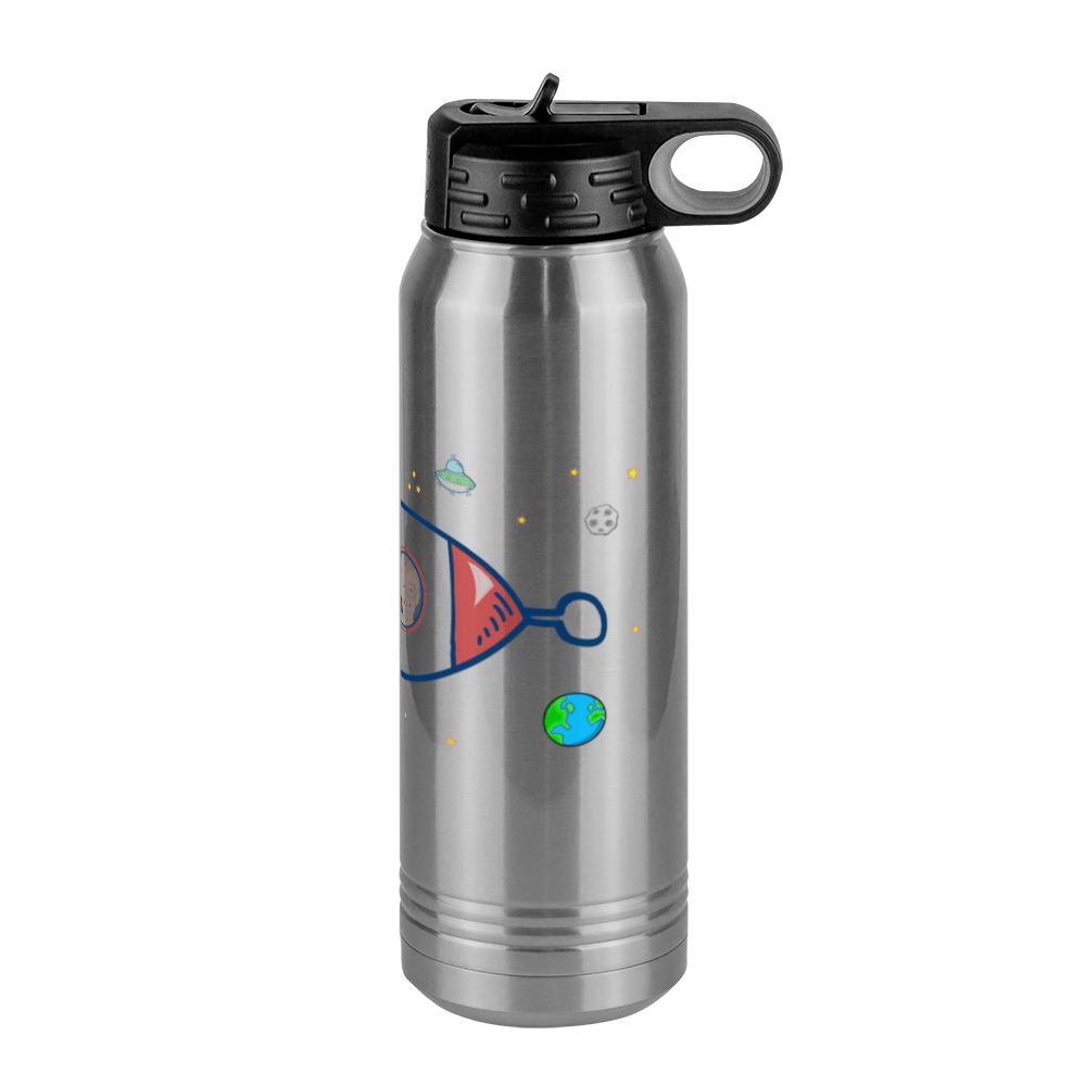 Personalized Rocket Ship Water Bottle (30 oz) - Upload Your Own Image - Right View