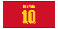 Thumbnail for Personalized Romania Jersey Number Beach Towel - Red - Front View