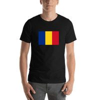 Thumbnail for Romania Flag T-Shirt - Black - Shirt View