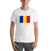 Thumbnail for Romania Flag T-Shirt - White - Shirt View
