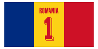Thumbnail for Personalized Romania Jersey Number Beach Towel - Front View