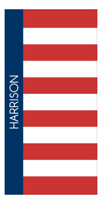 Thumbnail for Personalized Rugby Stripes Beach Towel V - Red, White, and Blue - Front View